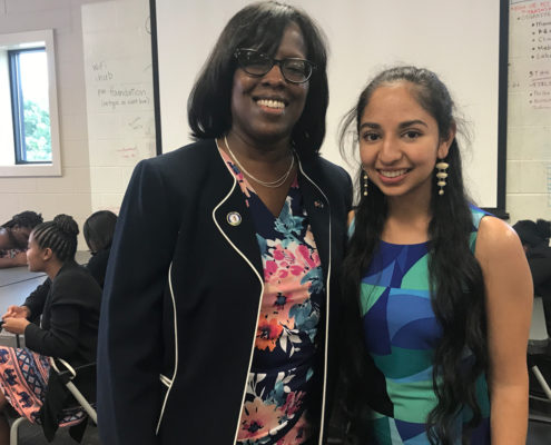 Anjali Chadha with Lt. Gov. Jenean Hampton